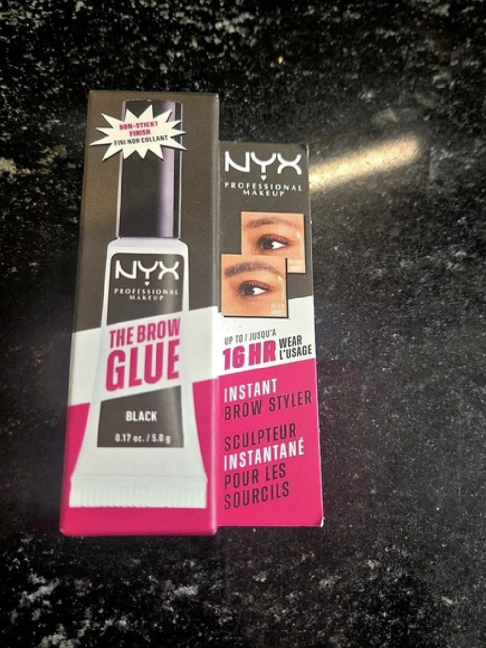 NYX Professional Makeup The Brow Glue Instant Brow Styler Black Brow Styler NWT
